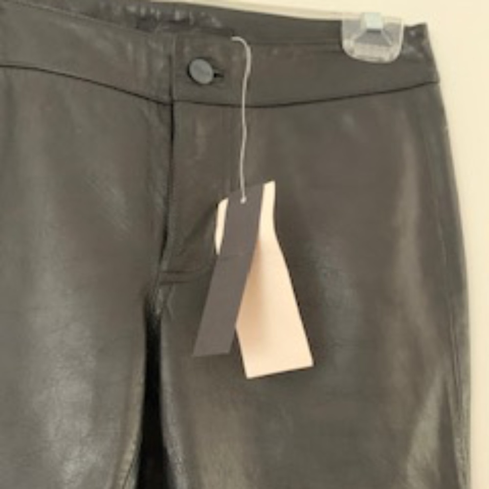 Kenneth Cole NY, black Napa leather pants new ( size 0)